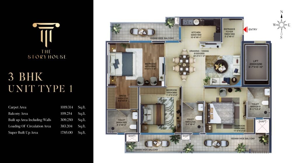 ArtTech The Story House 3 BHK type 1 floor Plan